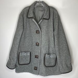 Vintage CBO New York Gray Fleece Reversible Jacket 90s Size 2X